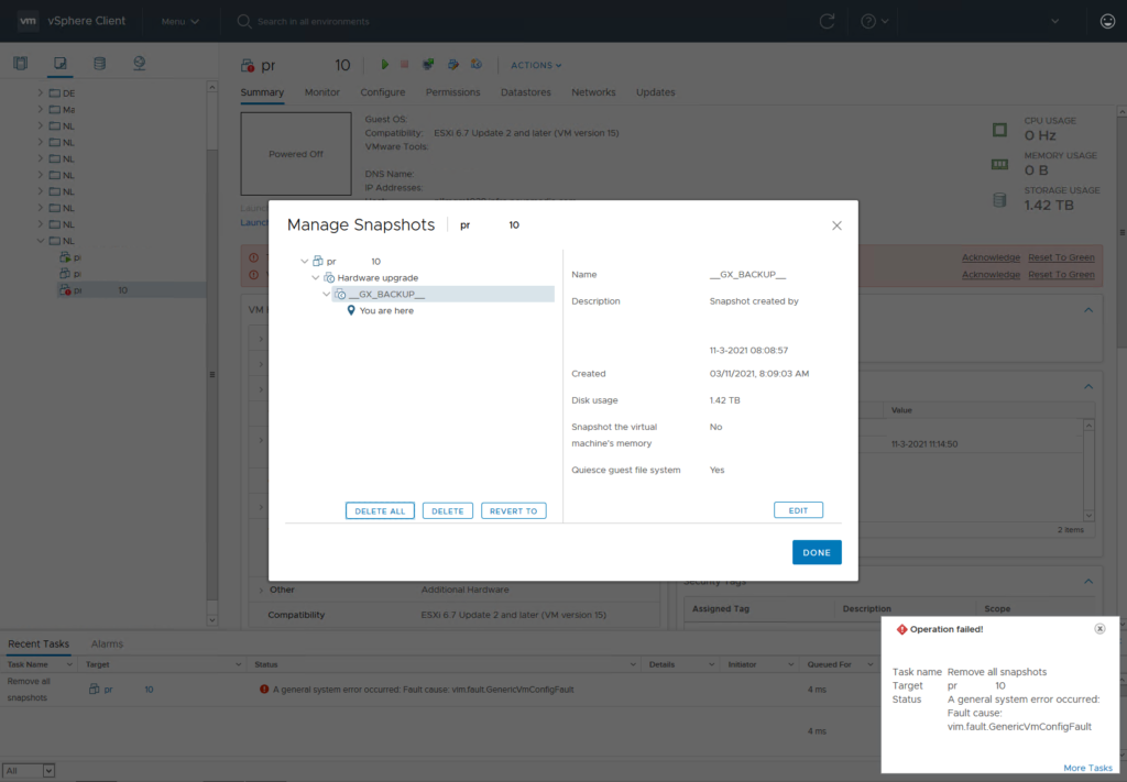 VMware: Removing snapshot failed – Bart Oevering